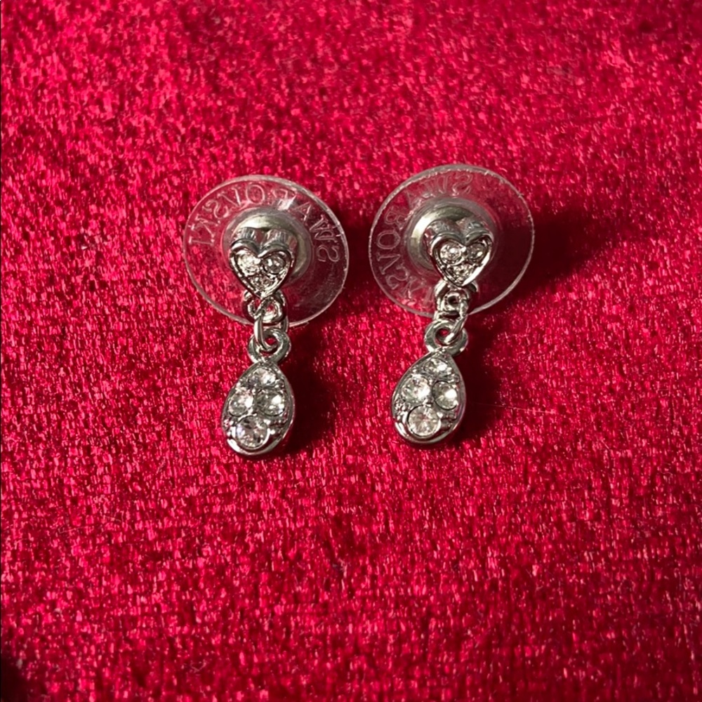 Swarovski Heart Drop Earrings